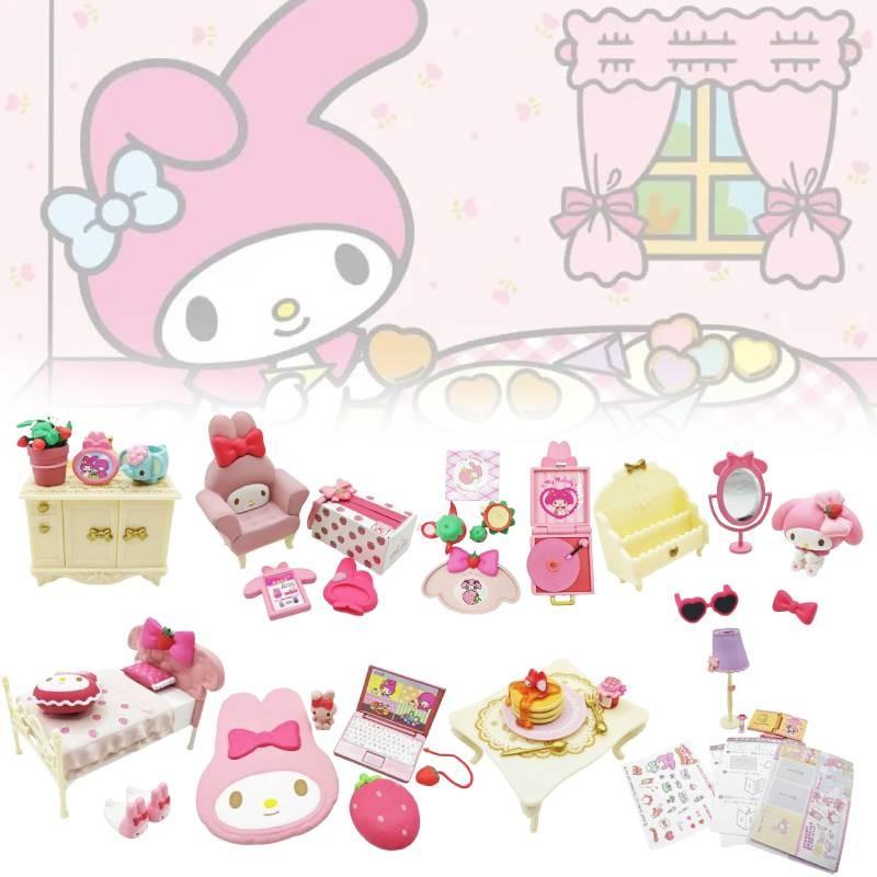 My Melody Strawberry Room Miniature Scene Collectible Toy Model Figurine Set