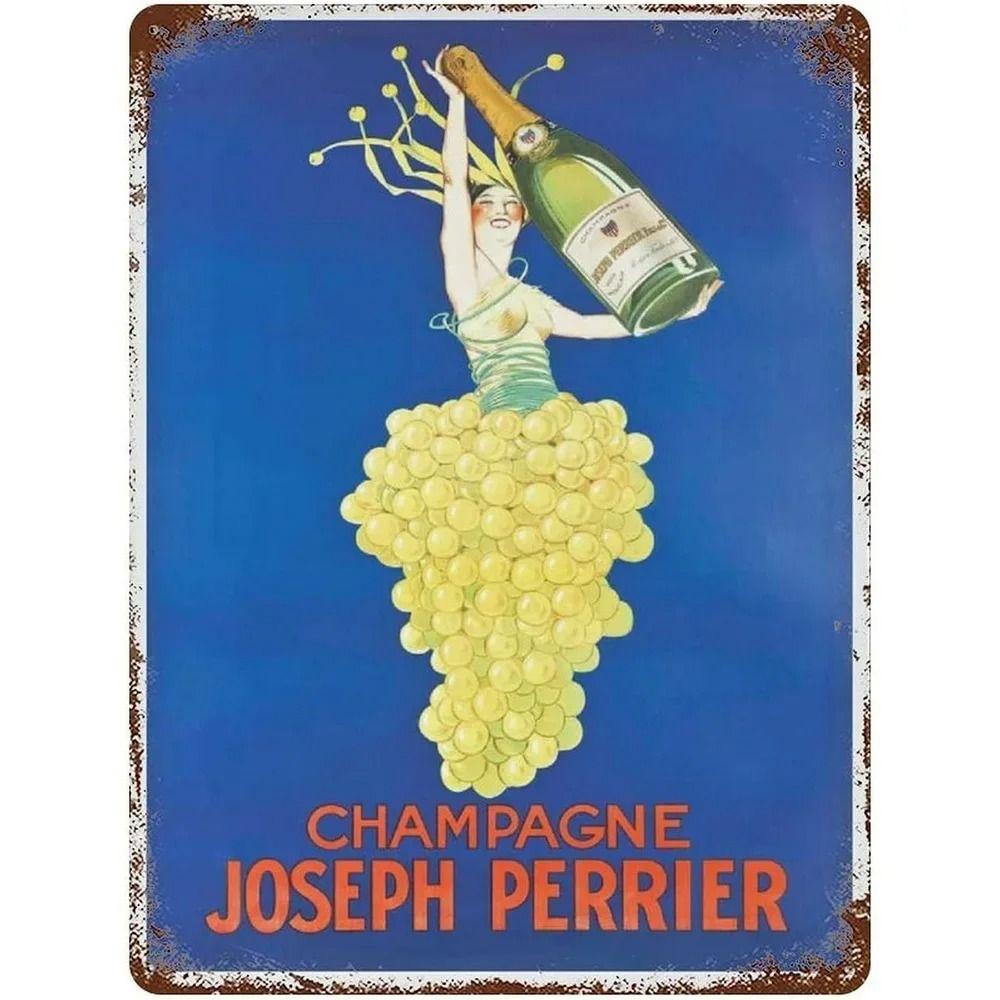 Segno in Latta Metallico Retrò Champagne Francese Decorazione Murale