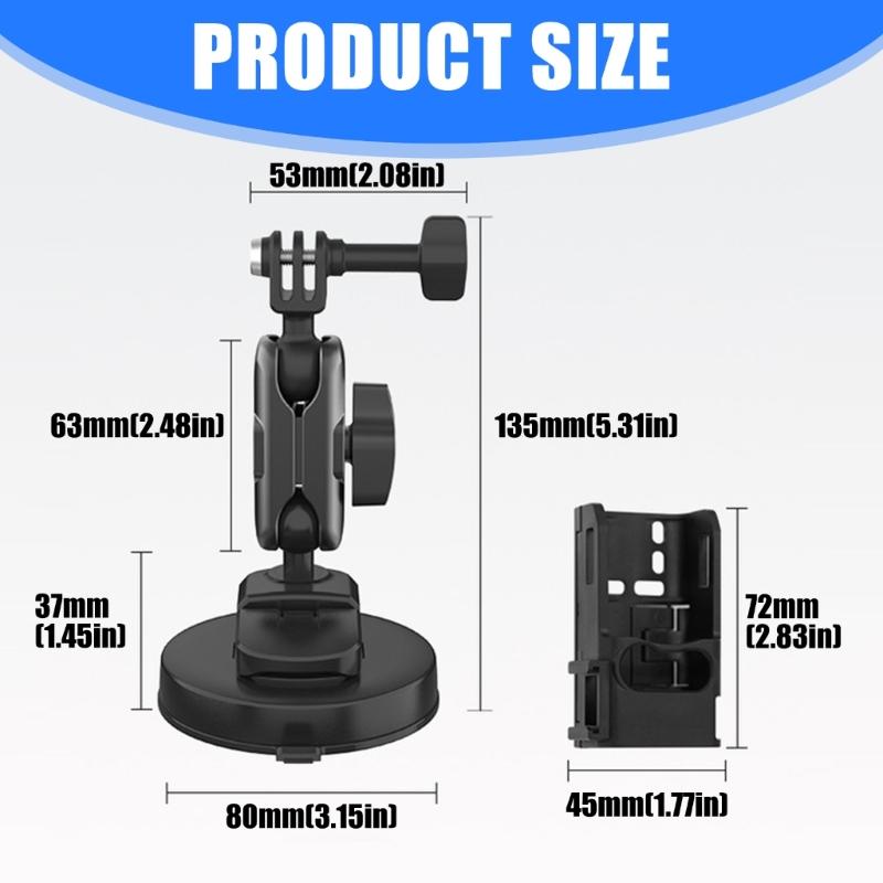 Strong Suction Cup Mount Holder For Sports Device Customizable Position Great For Driving Videos And Content Creation