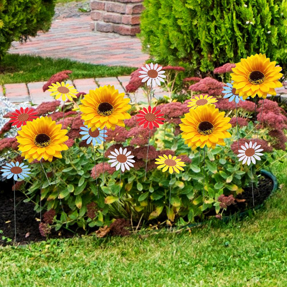 5 PCS Garden Card Sunflower Home Gardening Garden Decoration Green Plants Horticultural Garden Decoration