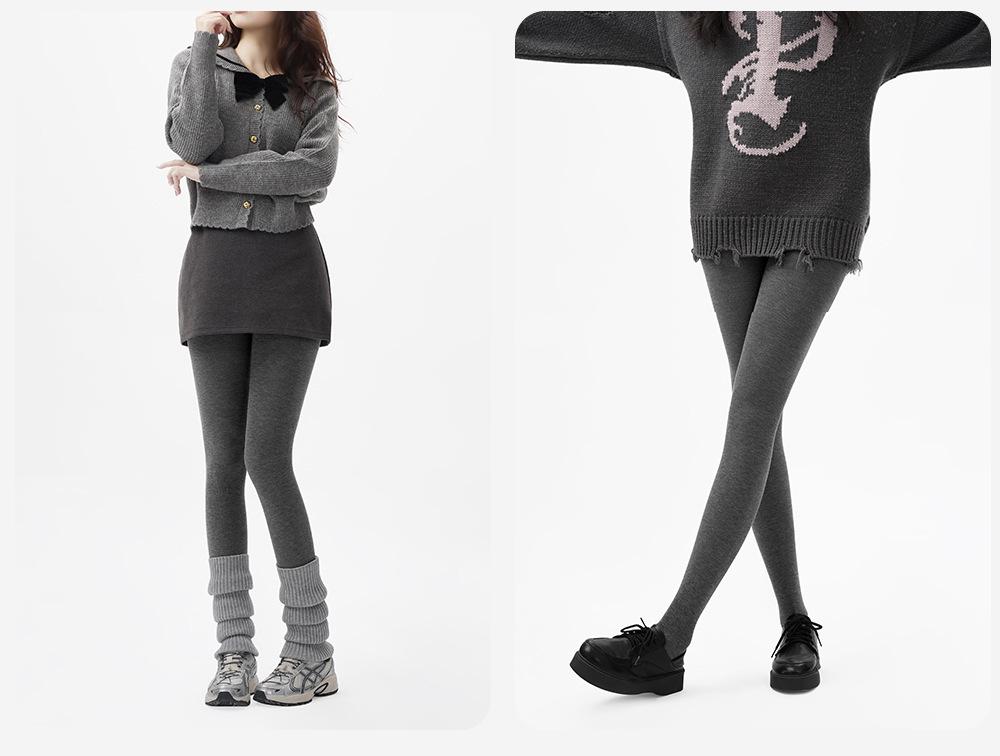 Damen Strumpfhose mit hohem Bund und vertikalen Streifen - Micro-Druck, schlankmachend und wärmend, perfekt für Frühling und Herbst.