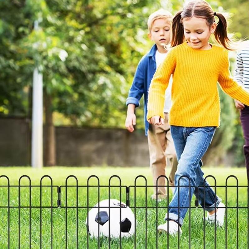 10Pcs Metal Garden Fences 13x24Inch Square Flower Edging Wire Border Panel Fencing Animal Barrier Fence for Patio Yard