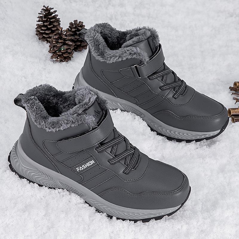 Winter new high-top medium sports shoes velvet warm walking shoes warm shoes heated cotton shoes snow boots