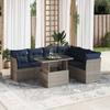 VidaXL Garden Lounge Set with Cushions 7 Pcs Black Braided Resin Acacia 3326172