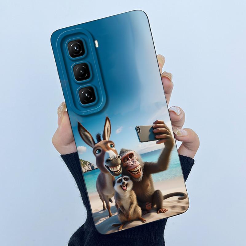 

For infinix Hot 50 Pro Plus Phone Case Lovely Panda Cat Bumper For infinix Hot50 4G 5G Soft Liquid Silicone Anti Drop Back Cover Hot 50 (4G) X6882