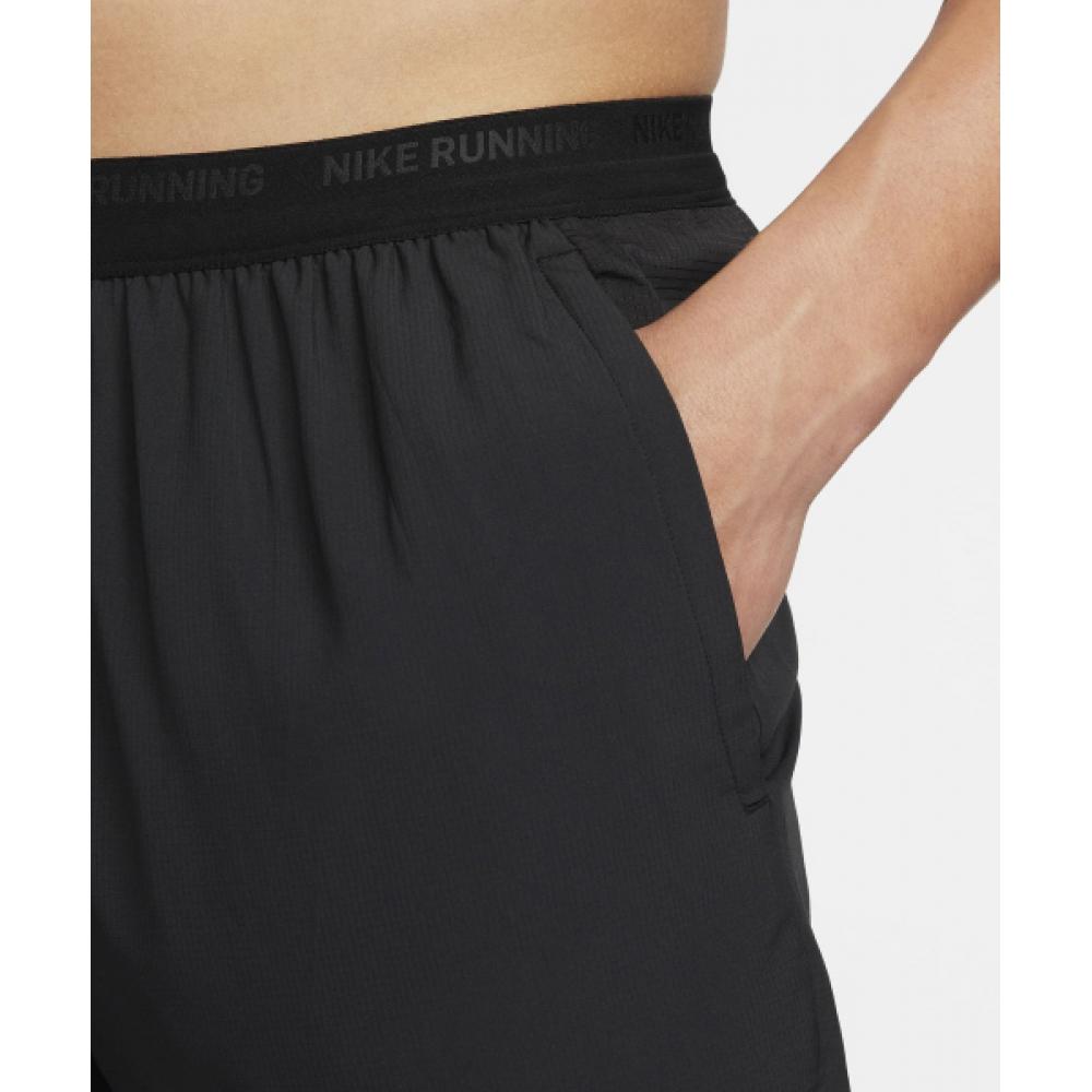 Nike Dry Fit Striped 7 Inch Brief Lined Running Shorts M   Black dM4762 010