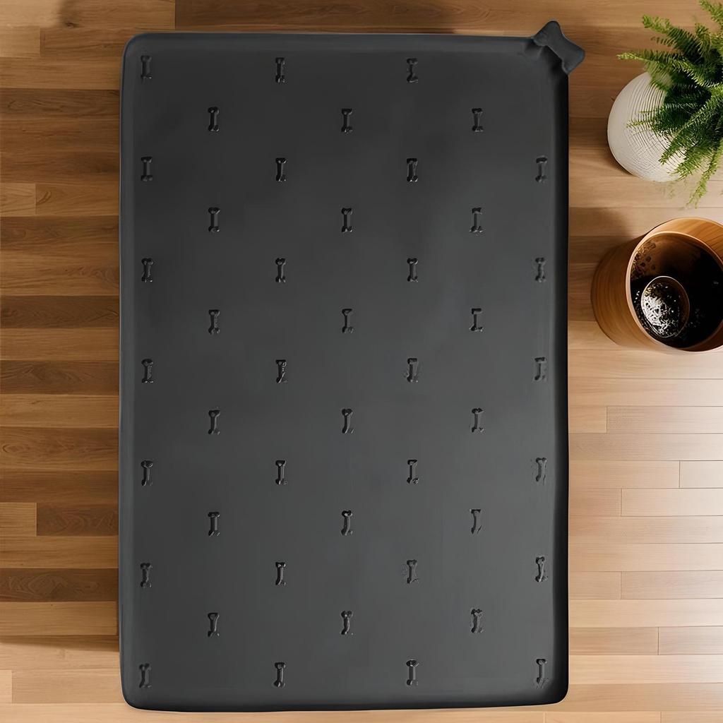 Pet Feeding Mat Kitten Food Pad 23.6 X 15.7 Inch Silicone Non-Slip Foldable Fast Drying Anti-Spill Pet Feeding Pad For Dogs Cats