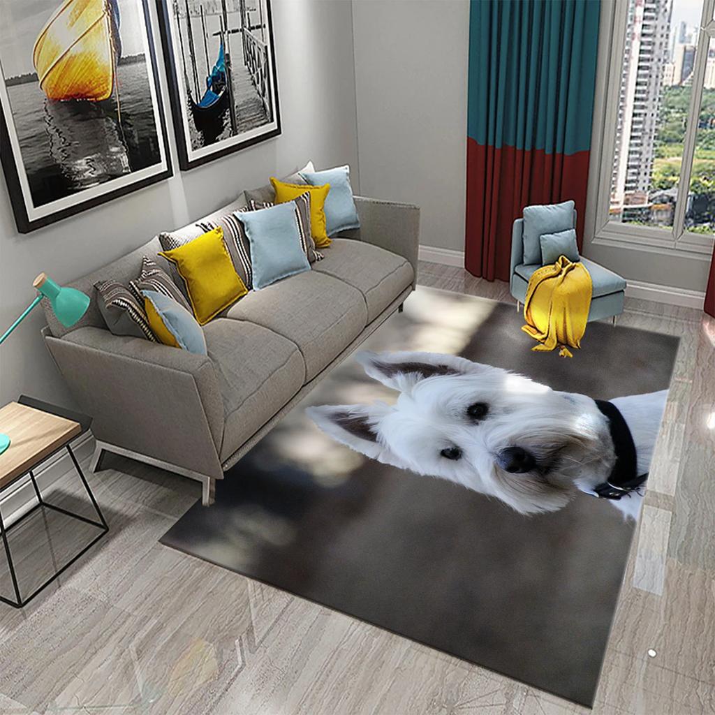 West Highland White Terrier Hund Teppich Niedlicher Welpe Tier Badezimmer Küche Schlafzimmer Anti-Rutsch Teppich Eingang Toilette Fußmatte