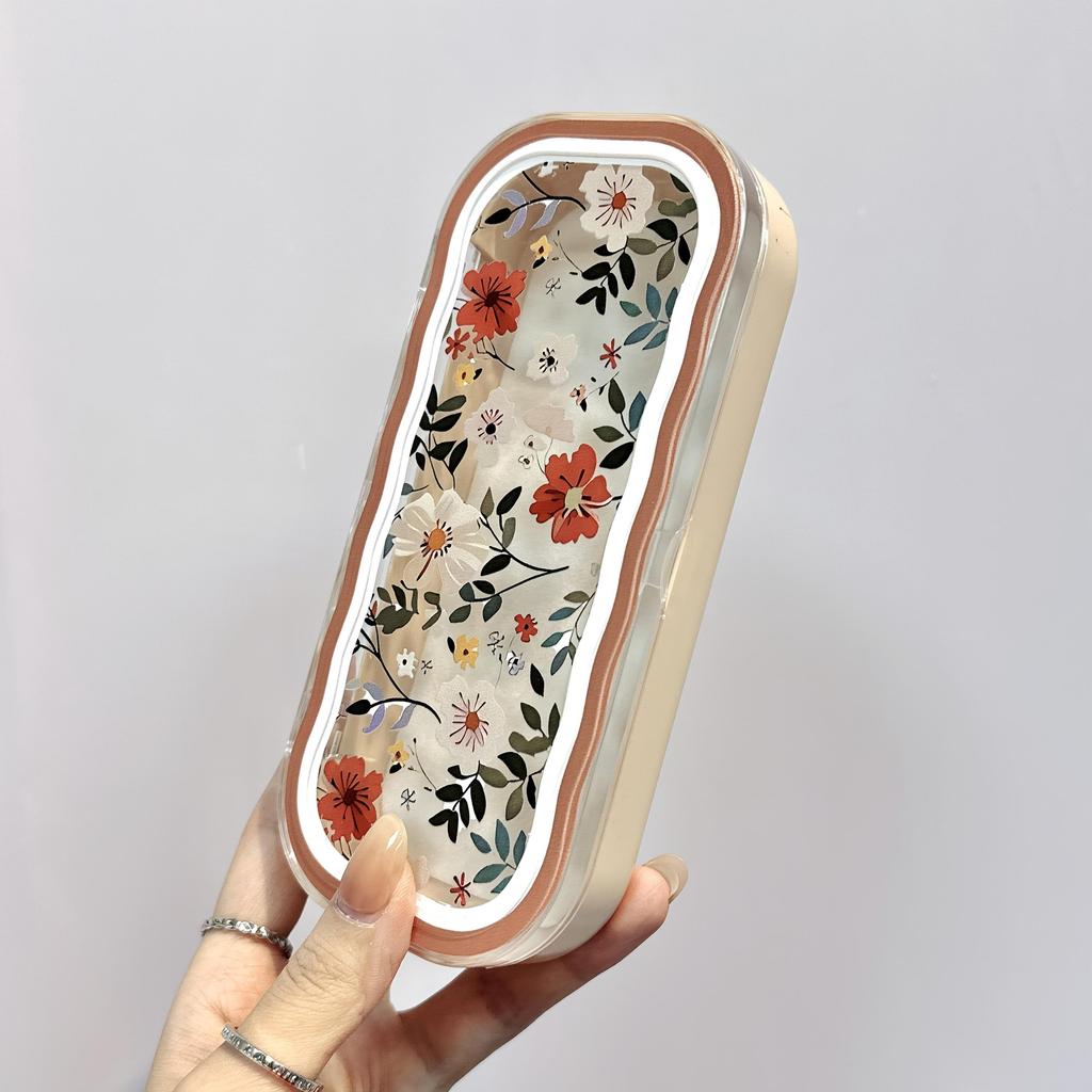 Full screen flower high-value glasses case, transparent, pressure resistant, portable, retro myopia glasses case