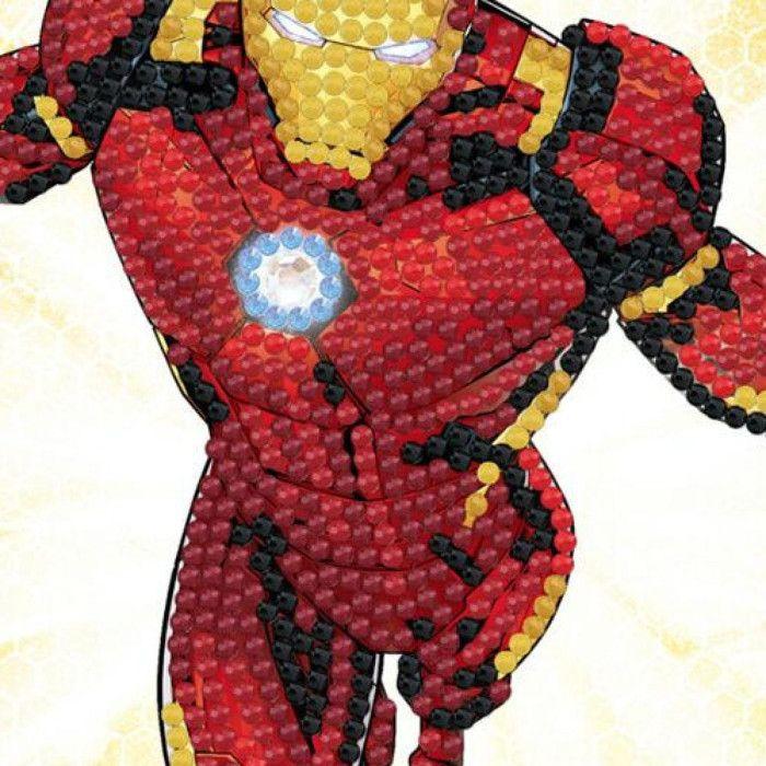 Carte Crystal Art à diamanter - Ironman - 18 x 18 cm