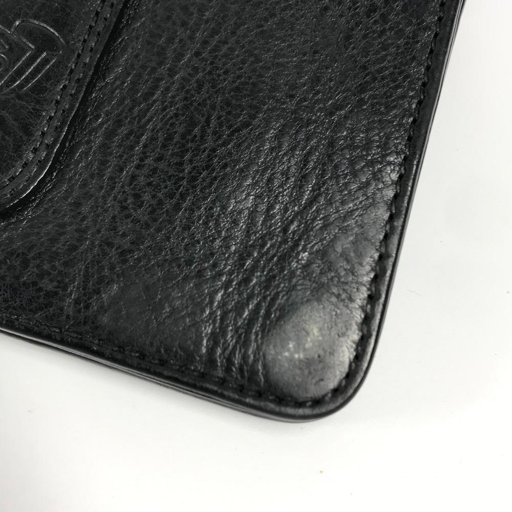 CHROME HEARTS Single Fold LNG SNGL FLD TIPS 2-fold Long Wallet Black/Silver