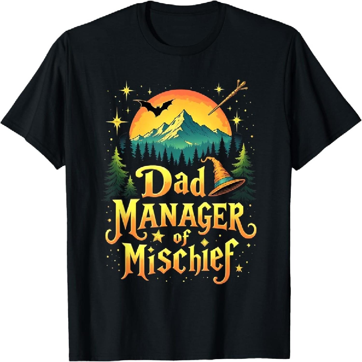 

Magical Wizard Father s Day Dad Manager Of Mischief T-Shirt XXXXXL чорний