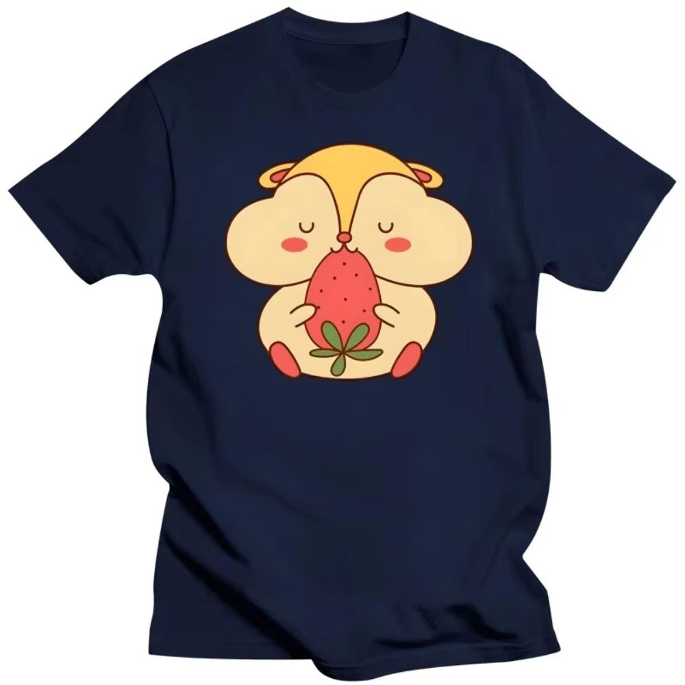 Neue Sommer-T-Shirts Herren Kawaii Eichhörnchen T-Shirt Lustig Erwachsene Herren O-Ausschnitt Kurzarm T-Shirts Männlich T-Shirt Homme Oberteile