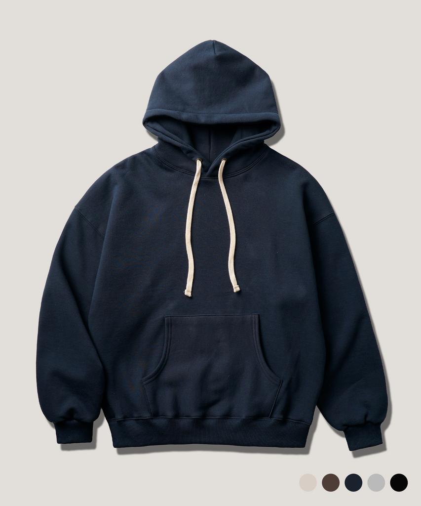 Work Basic Fleece-Lined Hoodie Navy Kjhd4731