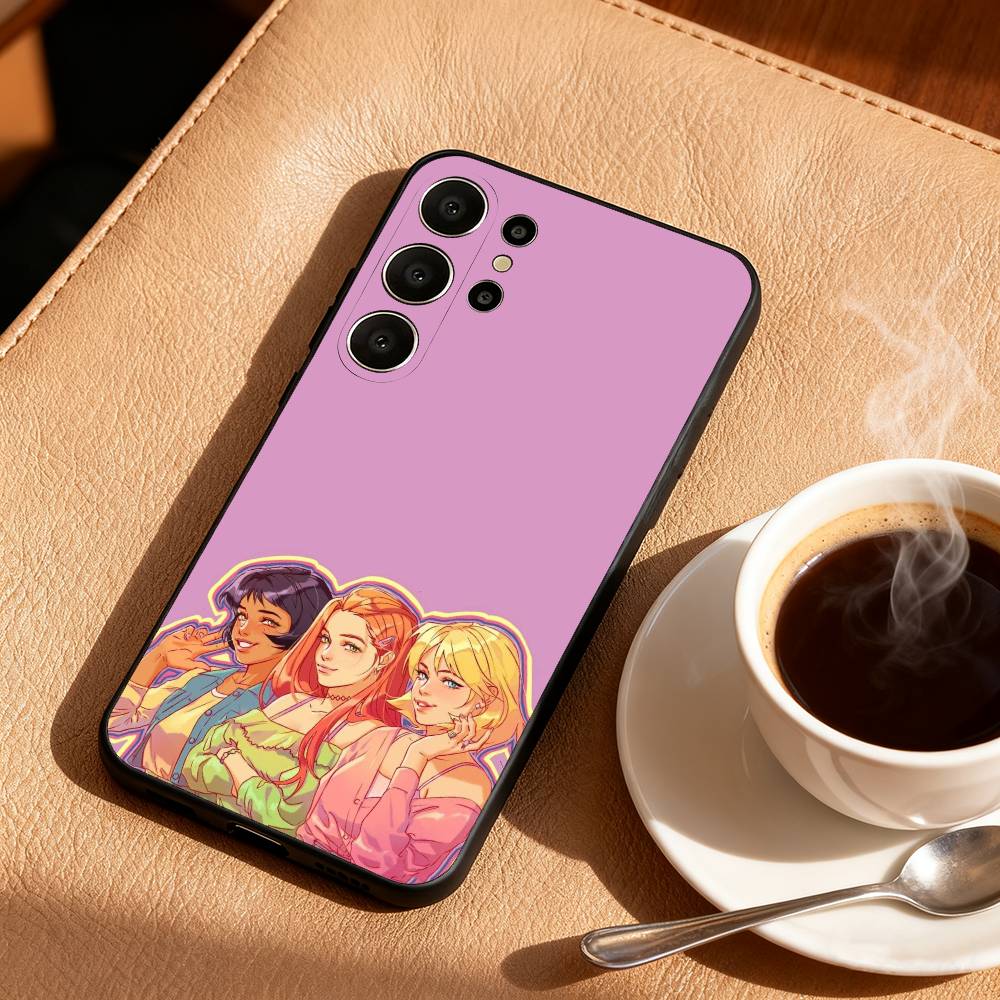 1 Stück T-Totally S-Spies Handyhülle Für Samsung S26,S25,24,23,22,30,21,10,9,Ultra,Plus,Lite,FE Weiche Schwarze Hülle