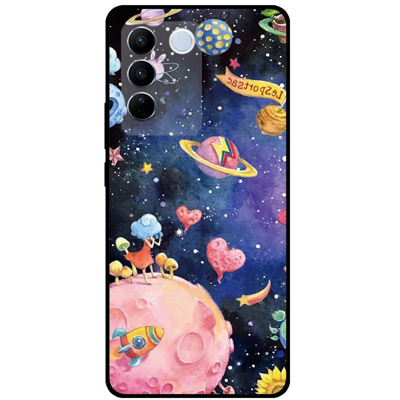 For Vivo V27E V2237 V27 Pro V2230 V 27 Case TPU Soft Silicone Marble Cat Shockproof Cases For Vivo V27 5G V27Pro Bag Funda Cover