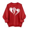 Ladies' Casual And Fashionable Round Neck Top With Valentines Print Hooded T,shirt Long Sleeved Sweatshirt