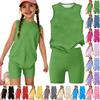 Kids Sleeveless Tank Top and Shorts Set Lightweight Soft Fabric Casual Summer Outfit Activewear Set for Boys and Girls