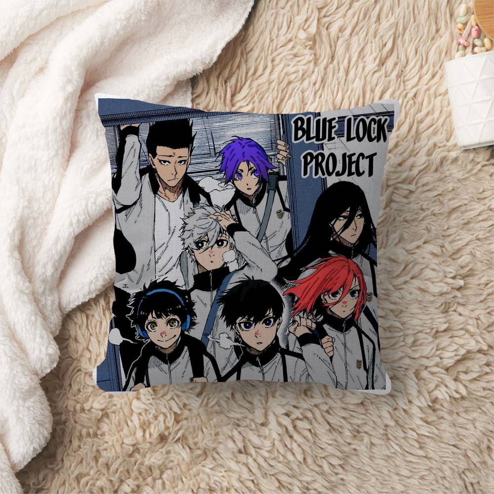 Anime Blue Lock Cushion Cover Inches Farmhouse Decor Home Throw Pillow Covers for Couch Decorations
