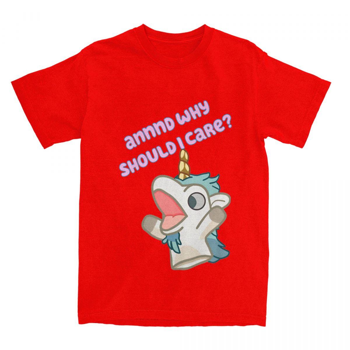 

Unicorse Funny Blueys Cute Cartoon Animal T-Shirt Beach Y2K T-Shirts Cotton Hippie Tee Shirt For Men Short Sleeves Casual Tees S