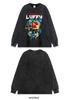 Vintage Washed Anime Street Style Long Sleeve Tee - Unisex