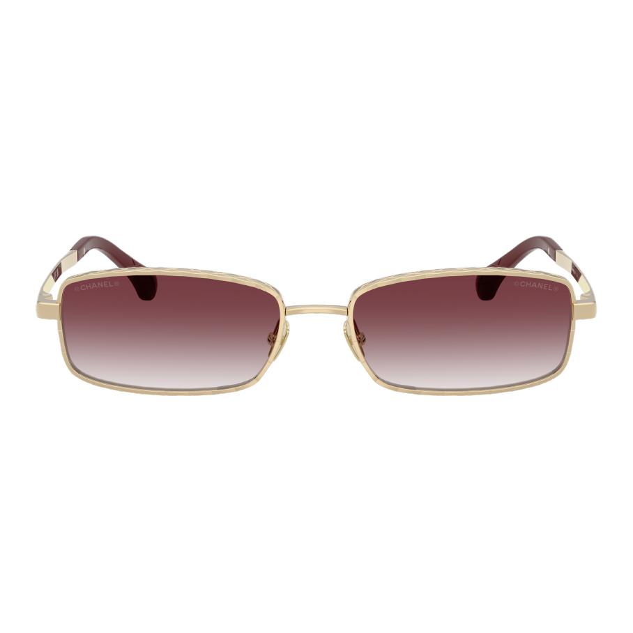 Chanel Logo Metal Rectangular Sunglasses Women Sunglasses Light-Gold CH4295-C4188H