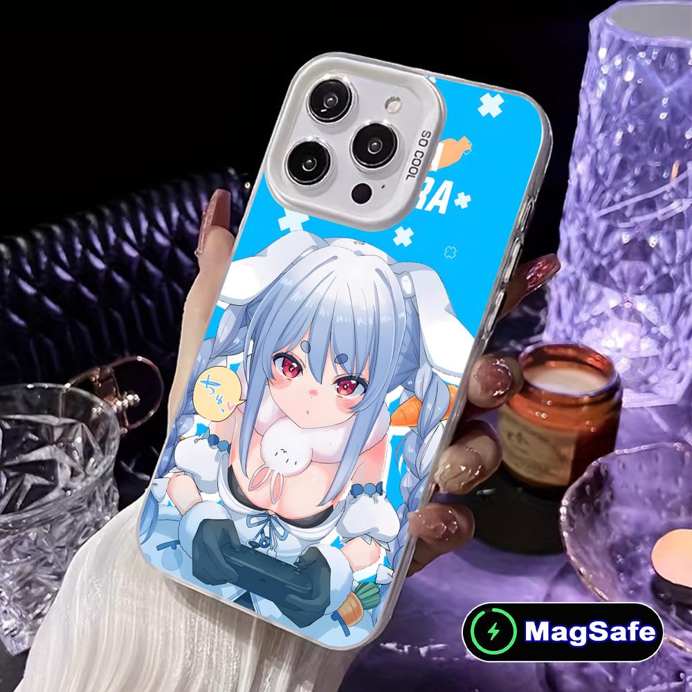 Holo Usada Pekora White Translucent MagSafe Mobile Phone Case for iPhone 17 16 15 14 13 12 11 X XR XS Air Pro Max Plus Cover