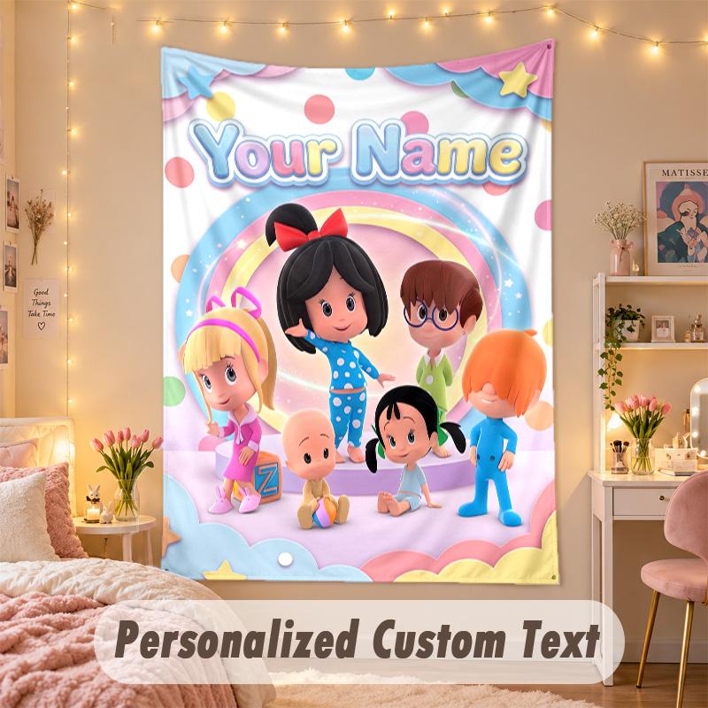 Custom Personalized Tapestry,Cleo & Cuquín Print Custom Name Text Wall Art Hanging for Bedroom