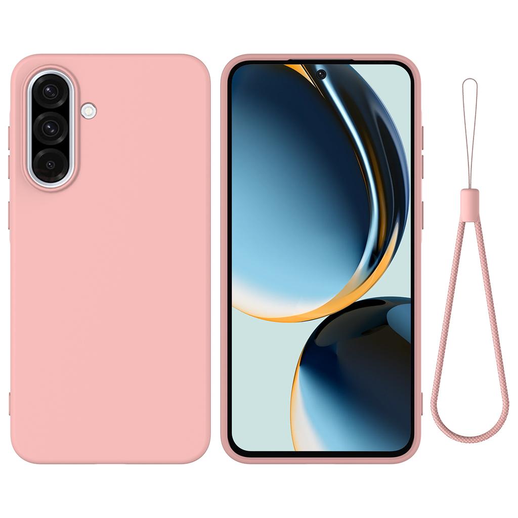 For Samsung Galaxy A37 5G Liquid Silicone Case Phone Back Cover with Hand Strap