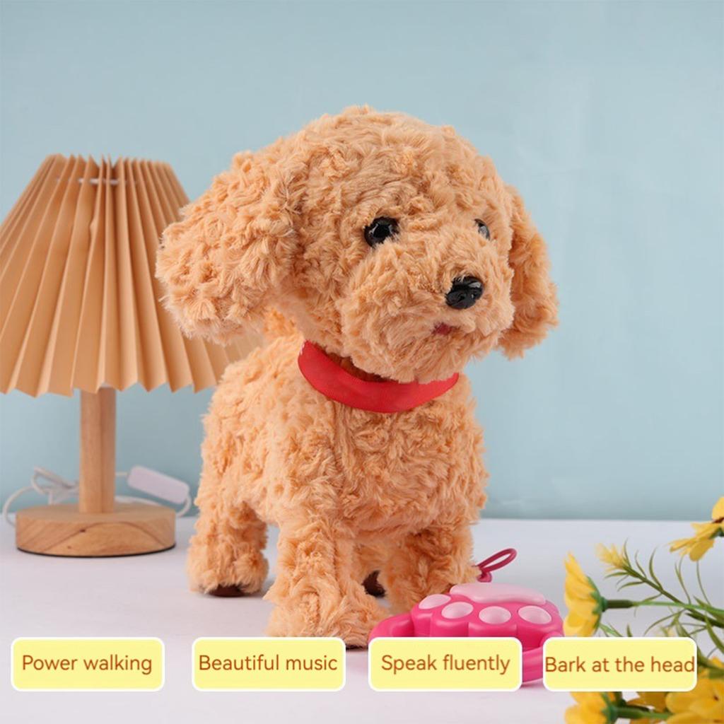 Touch-Sensitive Interactive Plush Dog Realistic Touch Sensing Plush Dog Licking/Talking Puppy Leash Control Pet Toy Gift