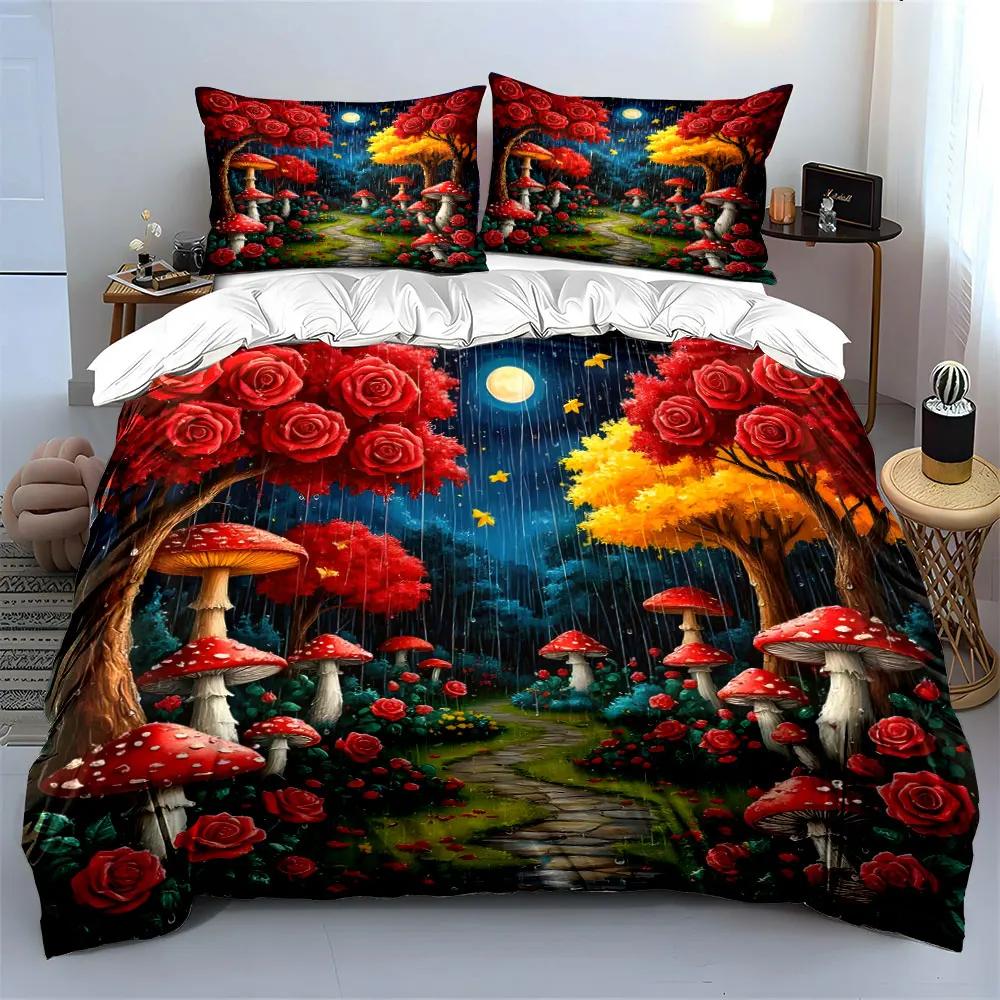 Fairy Forest Decorative Set Soft Comfortable Duvet Cover Bedding Set Included 1*Duvet Cover & 2*Pillowcases Gift