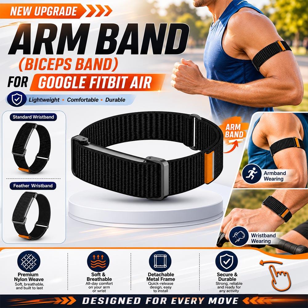 2026 Nuova Fascia Bicipite Intrecciata in Nylon per Google Fitbit Air Band Fitness Tracker Cinturino di Ricambio Fascia da Braccio per Google Fitbit Air Strap