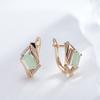 New Square Emerald Cut Zircon Drop Earrings For Women Luxury  Rose Gold Color Earrings Trend Wedding Fine Daily Jewelry