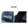 Retro washed denim baseball cap with letter embroidery, suitable for outdoor activities, travel, and sun protection