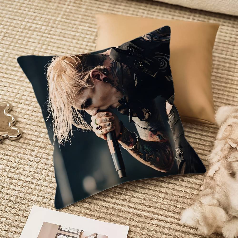 

Music Band M-Motion-less In White Pillow Case Anti-dustmite Invisible Zipper Sofa Bed 12x12Inch