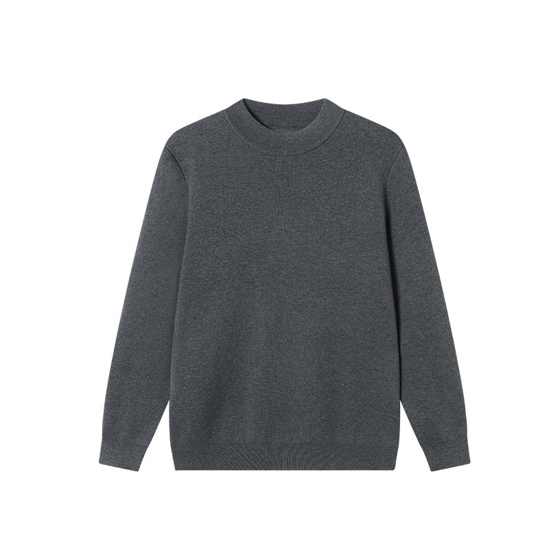 Jingdong Jingzao Men's Machine Washable Fleece-Lined Half-High Collar Sweater
