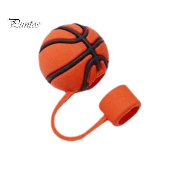 4 ks silikonové uzávěry na brčka 10mm tvar sportovního míče Sportovní láhev na slámu Kryt proti prachu Netěsnost proti vytečení Opakovaně použitelné pohárky Přetáčky na brčko Pití