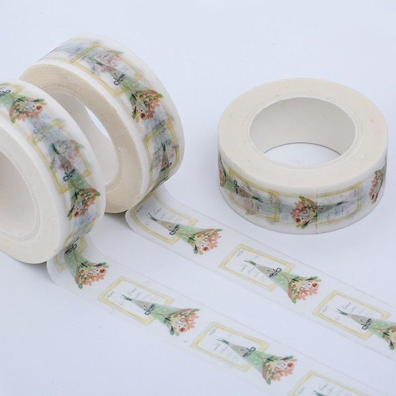 Cont de mână Autocolant flori Ramă foto decorativă Cont de mână Versiune largă și Bandă de hârtie Cadou Boutique Bandă repetat