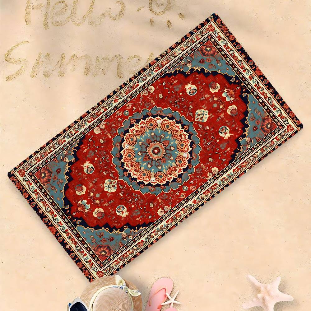 

Persian Carpet Room Microfiber Beach Towel Absorbent Quick Dry Soft Yoga Swimming Resort Mountain Climbing Towel W30*H60(CM)