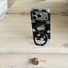 Apple 17 Pro Phone Case with Electroplated Rotating Stand, Fits 16 Pro Max/15 Pro, Polka Dot Korean Style