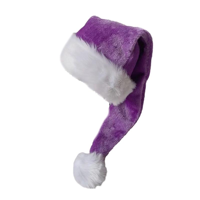 

Christmas Headwear Cap Thicken Plush Perfect for the Holidays Colorful Outfits for Cosplay Santa Furry Hat фіолетовий