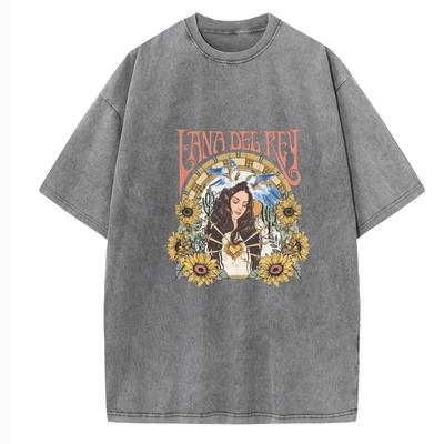 Trička Lana Del Rey Vintage Harajuku Letní Unisex Běžný O-výstřih Krátký rukáv Ležérní Bavlněná Trička s Potiskem