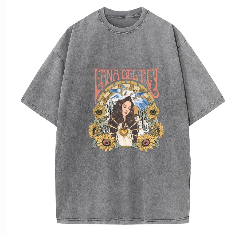 Trička Lana Del Rey Vintage Harajuku Letní Unisex Běžný O-výstřih Krátký rukáv Ležérní Bavlněná Trička s Potiskem