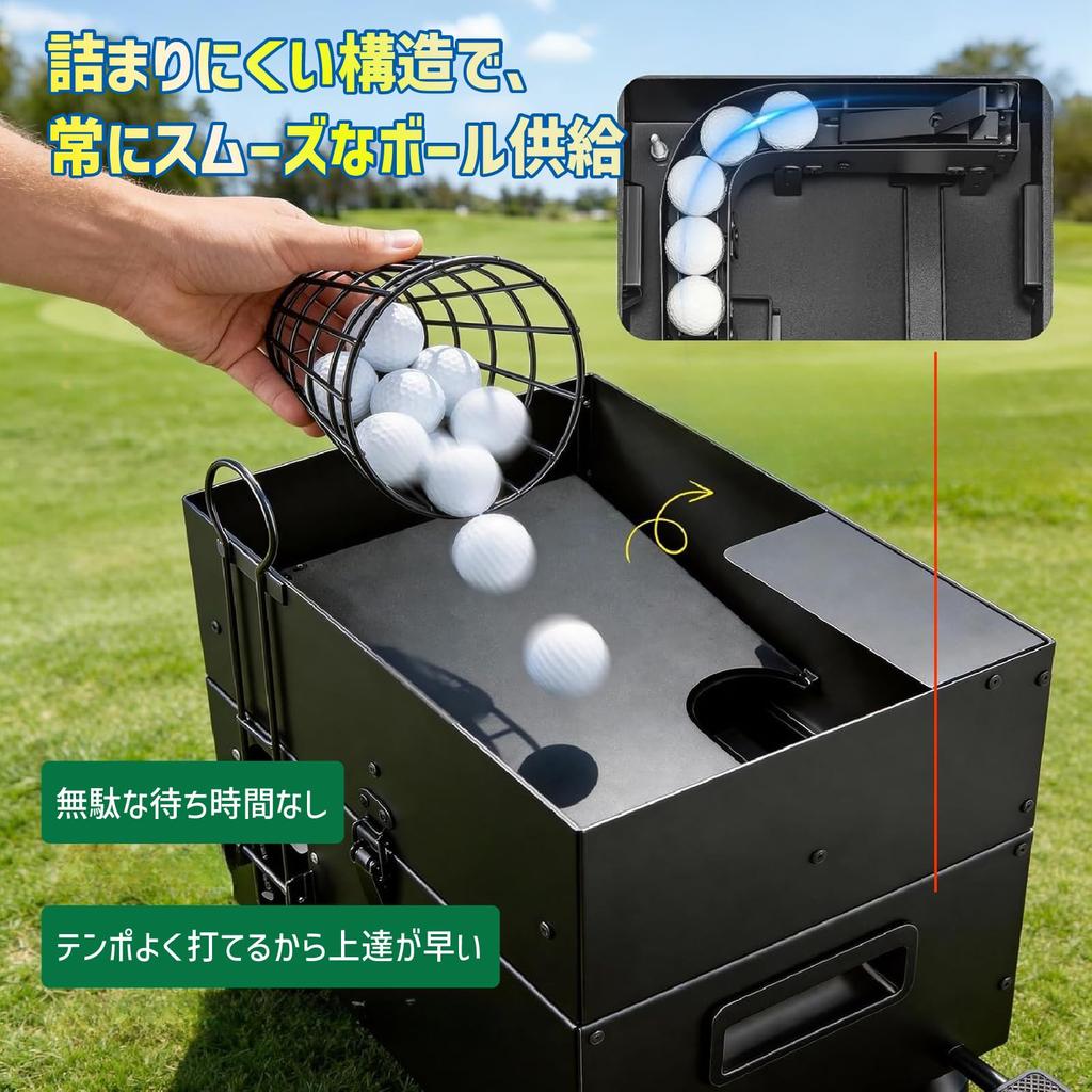 [Clog-resistant Design] Golf Ball Dispenser, Impact-resistant Material, Semi-automatic, 50-ball Capacity, Steel Construction, Height Adjustable, Golf