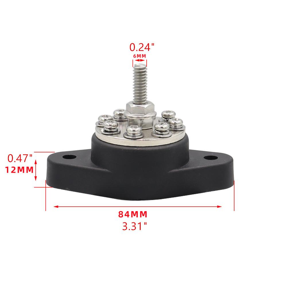 1 Set Battery Junction Post Bus Bar Power Distribution Block M6 Stud Terminal