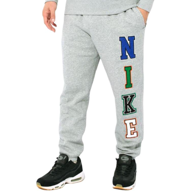 Nike Logo Letter Print Pattern Lace-Up Knitted Sports Pants Men Pants Gray FZ0882-063