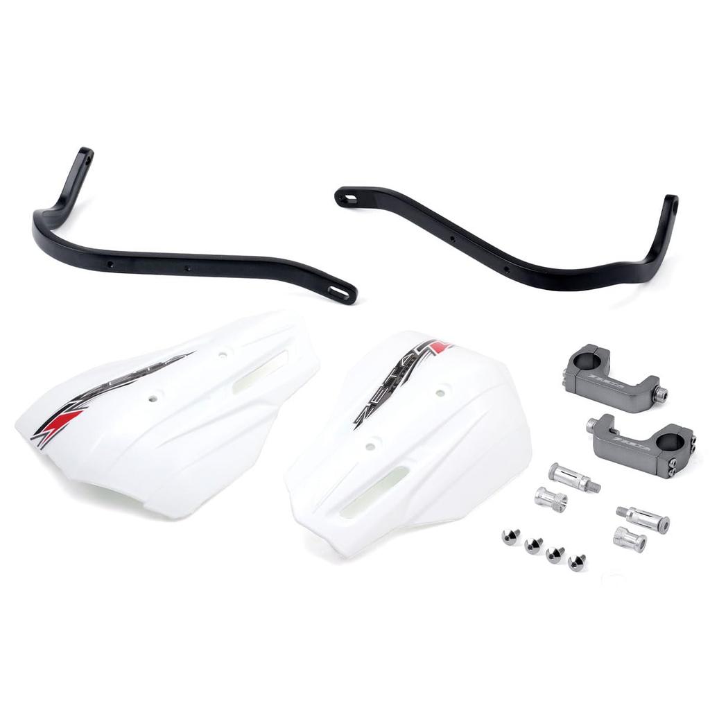 ZETA RACING Armor Handguard Kit for Large Diameter Bars F5346 Part Dirt Freak XC-PRO (28.6mm) U-Clamp Black/White (Old Number ZE72-5050) -
