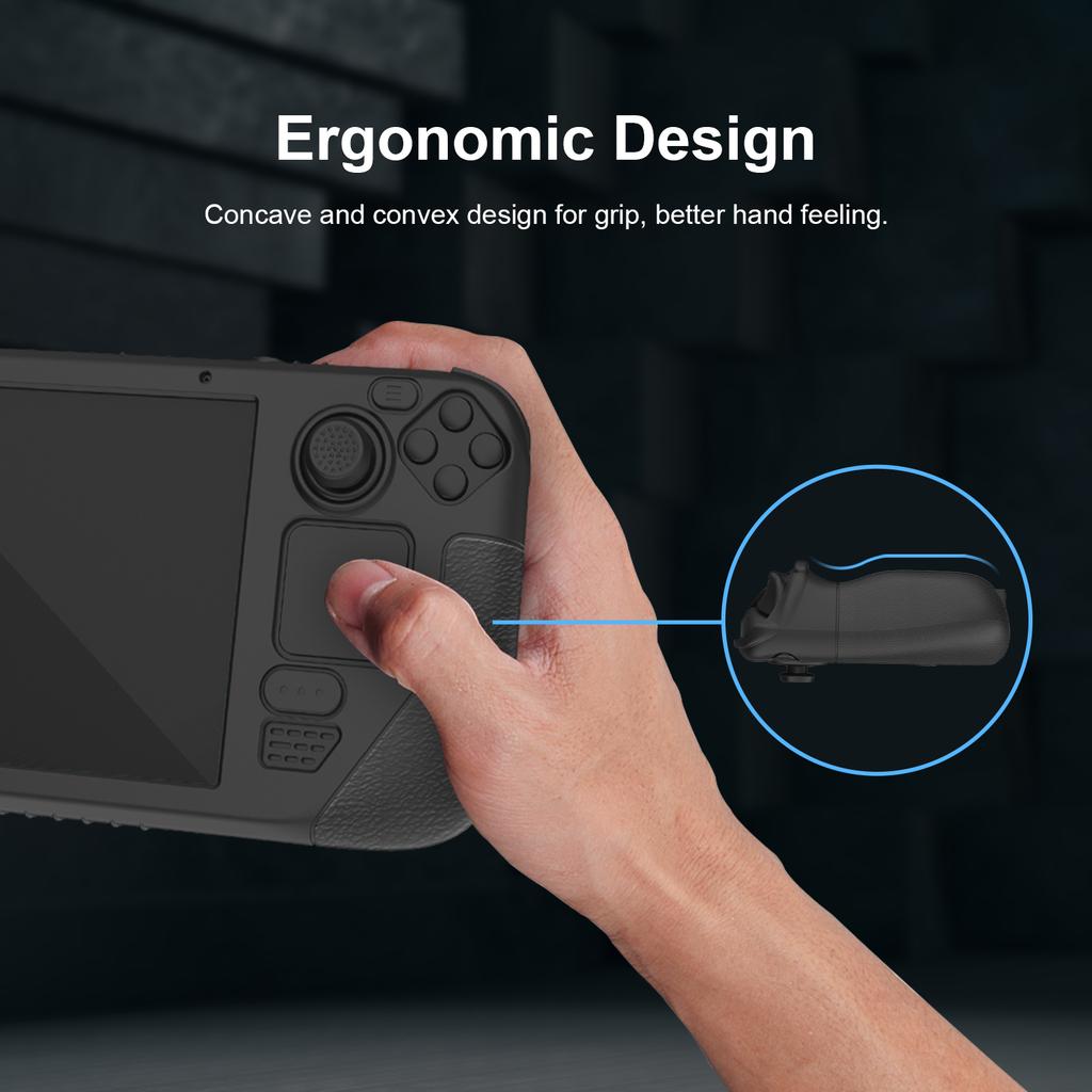 SD001 for Steam Deck Silicone Case Game Console Ergonomic Grip Anti-Slip Cover