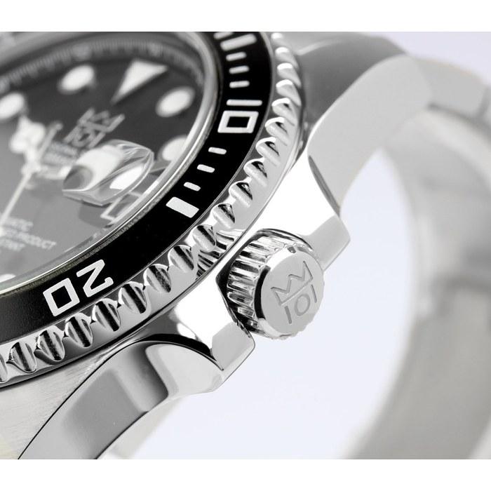 [HyakUICHI 101] No.7 Diver's Watch Automatic (with Manual Winding), Hacking Feature, 200m Waterproof, Black Men's Watch