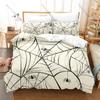 Cool Spider Web Gothic Dark Horror Halloween Minimalist Pattern Abstract Art HD Print Bedding Set Duvet Cover + 2 Pillowcases